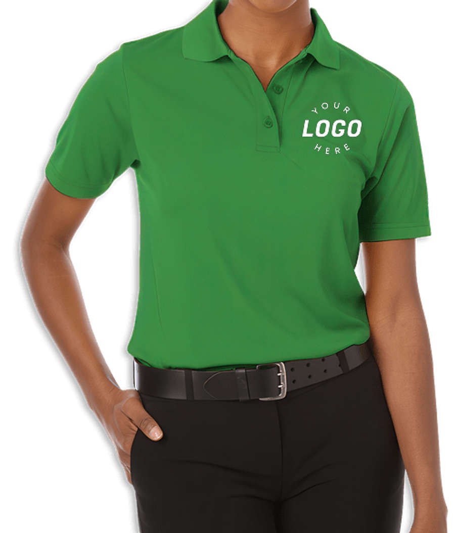 Blue Generation Women's BLU-X-DRI Performance Pique Polo - Printed in Kelly