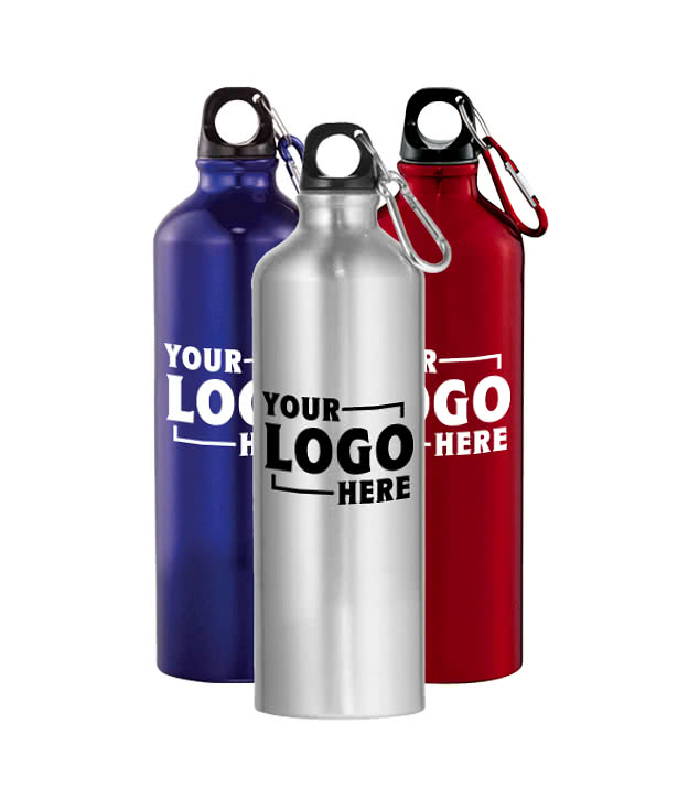 26 oz. Aluminum Water Bottle with Matching Carabiner