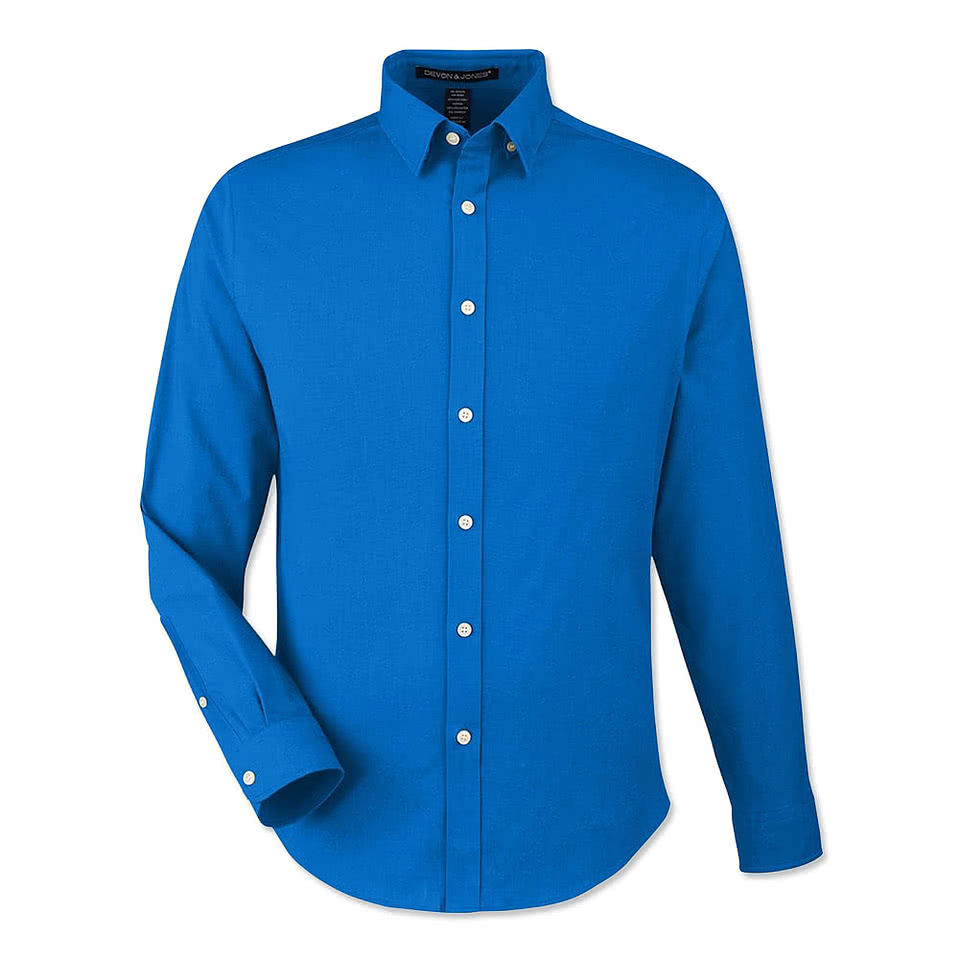 Devon & Jones CrownLux Spencer Poplin Performance Dress Shirt - Printed