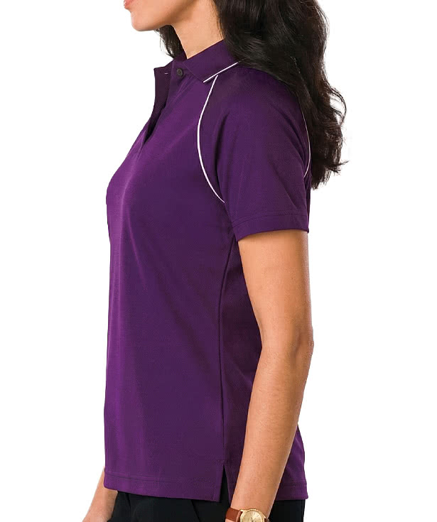 Blue Generation Women’s Performance Contrast Piping Polo - Embroidered