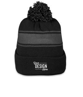 Sport-Tek Striped Pom Pom Beanie