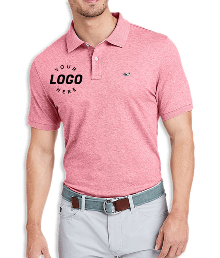 Vineyard Vines Edgartown Logo Pique Polo - Printed in Lobster Reef