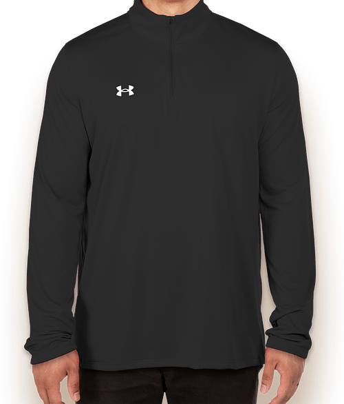 Under Armour Team Tech Recycled Quarter Zip Performance Shirt - Embroidered in Black / White