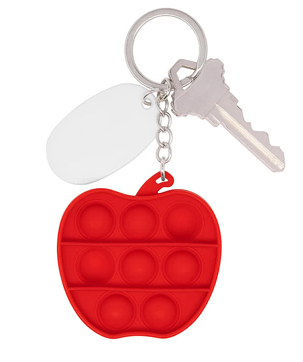 Push Pop Bubble Apple Fidget Keychain