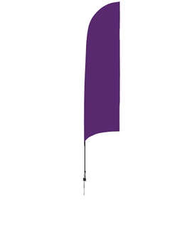 Full Color 13’ Streamline Razor Flag with Spike - Color: Team Purple