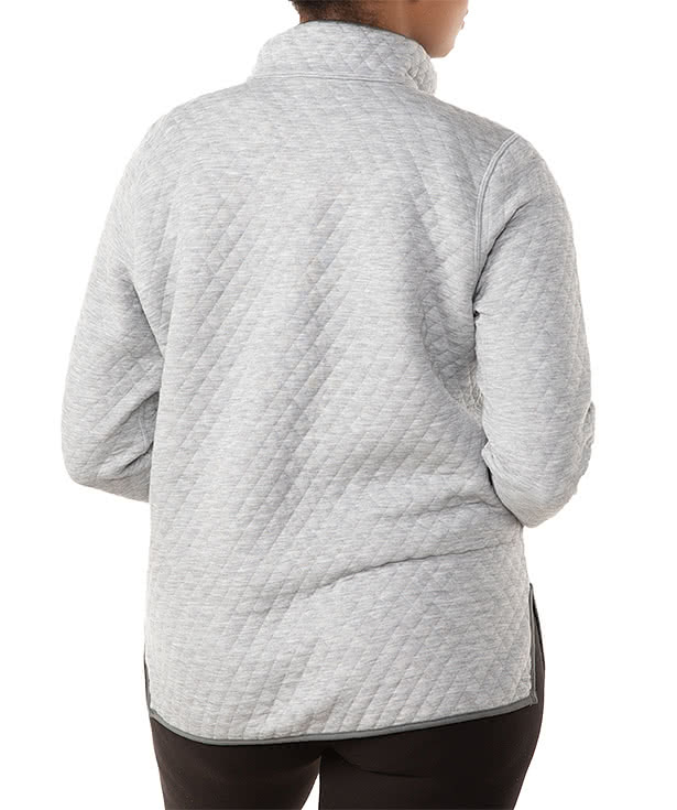 Marine Layer Women's Corbet Quilted Snap Pullover - Faux Leather Patch
