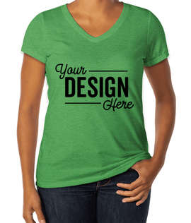 District Women's Tri-Blend V-Neck T-shirt - Color: Green Frost