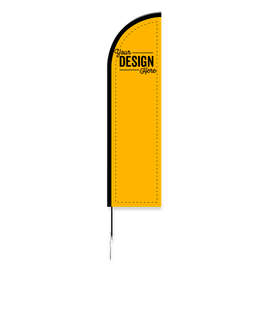 Full Color 8' Feather Flag with Ground Stake - Color: Athletic Gold