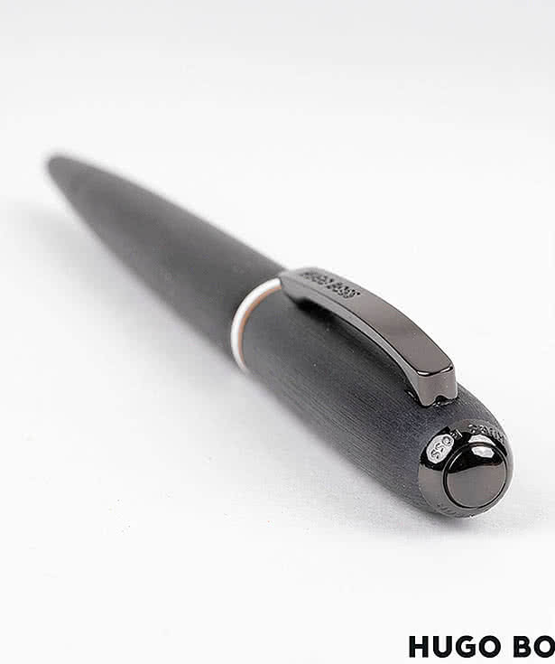 Hugo Boss Laser Engraved Iconic Contour Rollerball Pen (black ink)