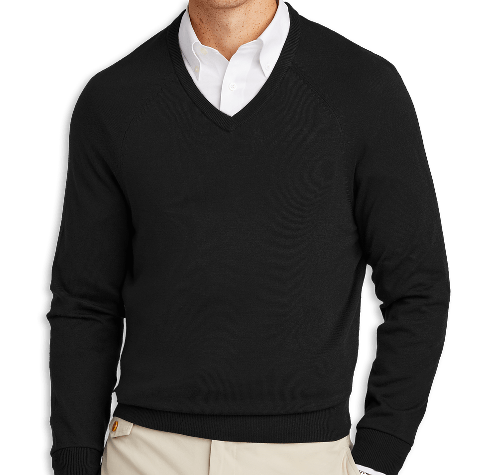 Brooks Brothers Cotton Stretch V-Neck Sweater-default
