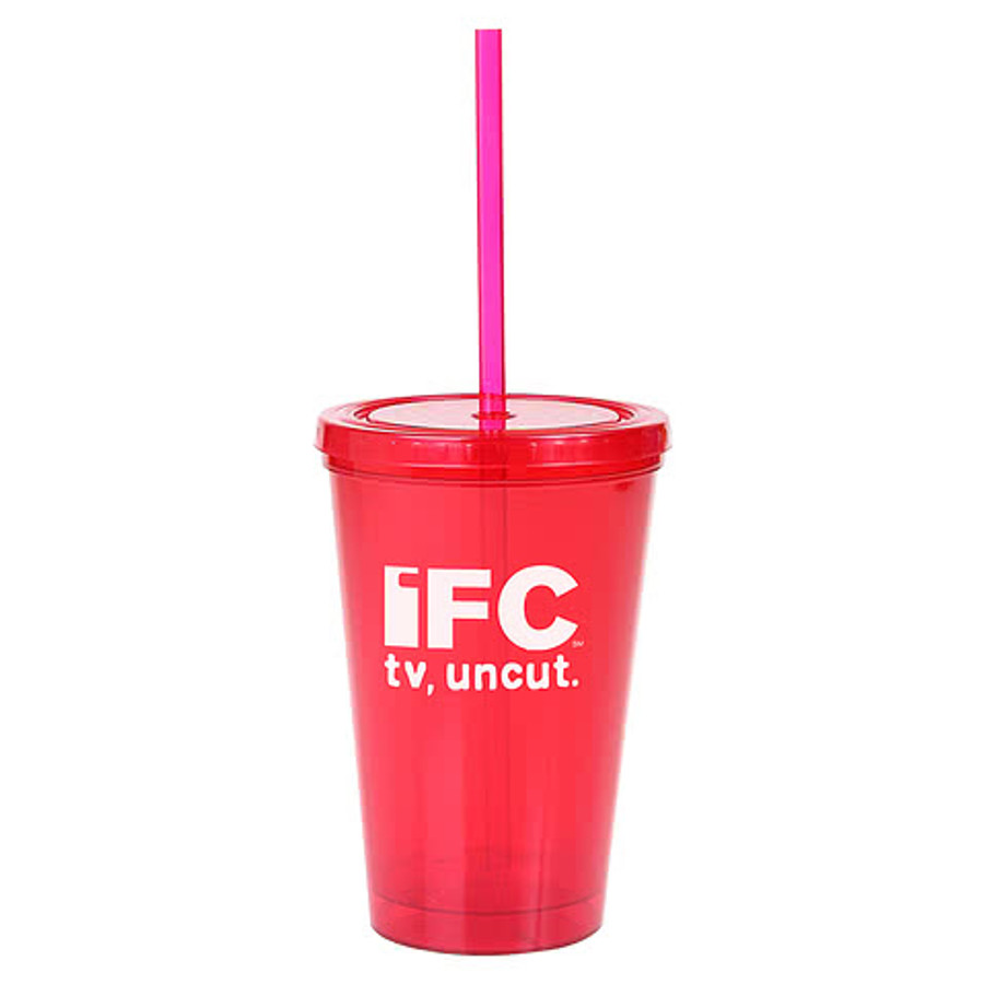 16 oz. Plastic Double-Wall Tumbler with Straw