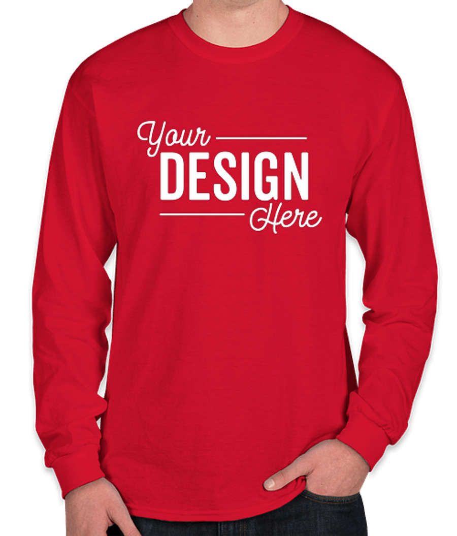 Gildan DryBlend 50/50 Long Sleeve T-shirt in Red