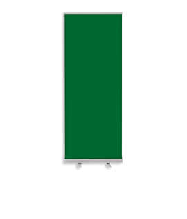 Full Color 31.5" x 83.5" Economy Retractable Banner Kit - Color: Kelly Green / Silver