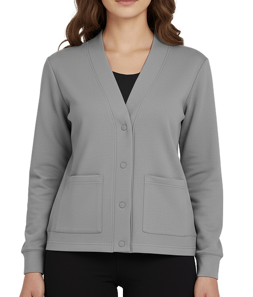 Holloway Women's Heritage Prep French Terry Button-Front Cardigan in Athletic Heather