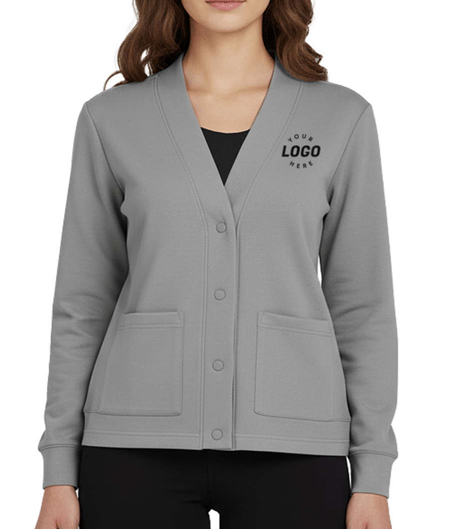 Holloway Women's Heritage Prep French Terry Button-Front Cardigan in Athletic Heather