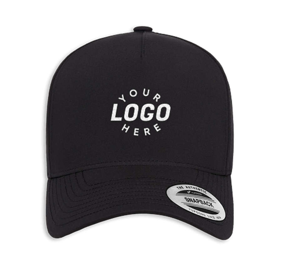 Yupoong Classics Perforated Snapback Baseball Hat - Embroidered in Black