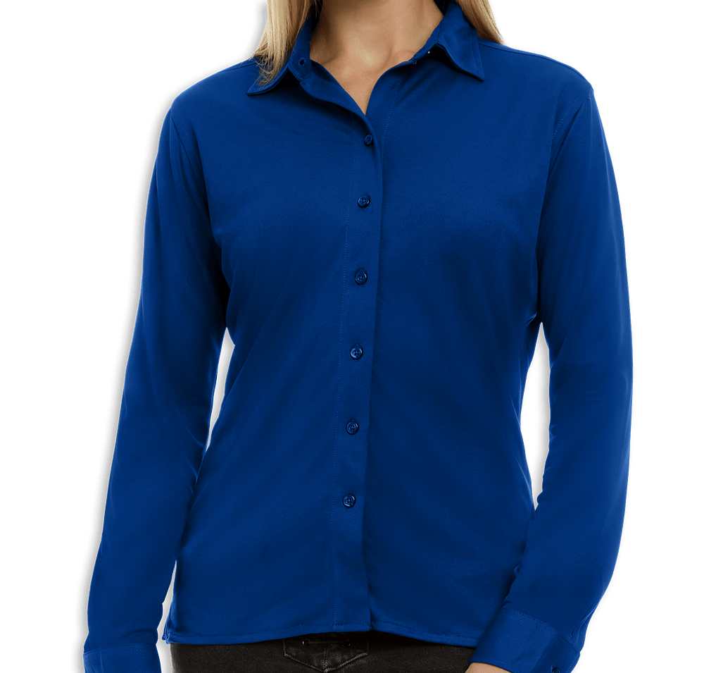 Blue Generation Women's BLU-X-DRI Stretch Long Sleeve Woven Shirt-default