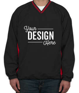 Sport-Tek Tipped V-Neck Windshirt - Color: Black / True Red