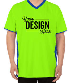 Augusta Cutter+ UPF 50 V-Neck Jersey - Color: Lime / Royal