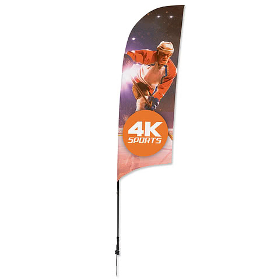 Full Color 9’ Streamline Razor Flag with Ground Spike in Navy