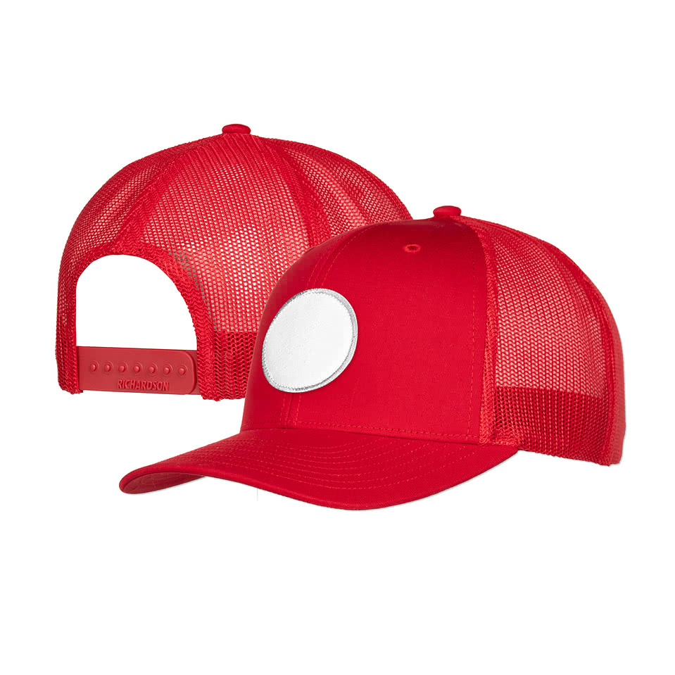 Richardson Snapback Trucker Hat - Circle Patch - Embroidered