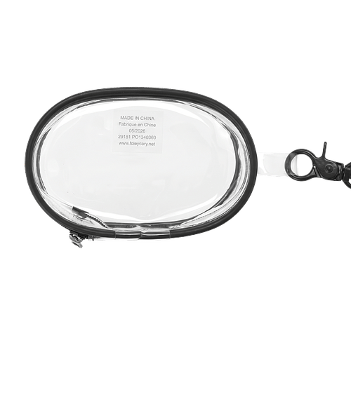 Eva Mini Clear Pouch Bag Charm in CLEAR WITH BLACK