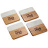 Laser Engraved Marble and Bamboo Coasters (Set of 4)