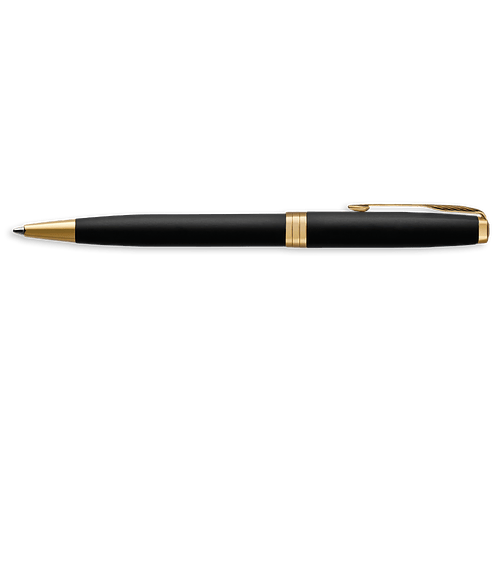 Parker Sonnet Matte Finish Ballpoint Pen (black ink) in Black Matte - Gold Trim