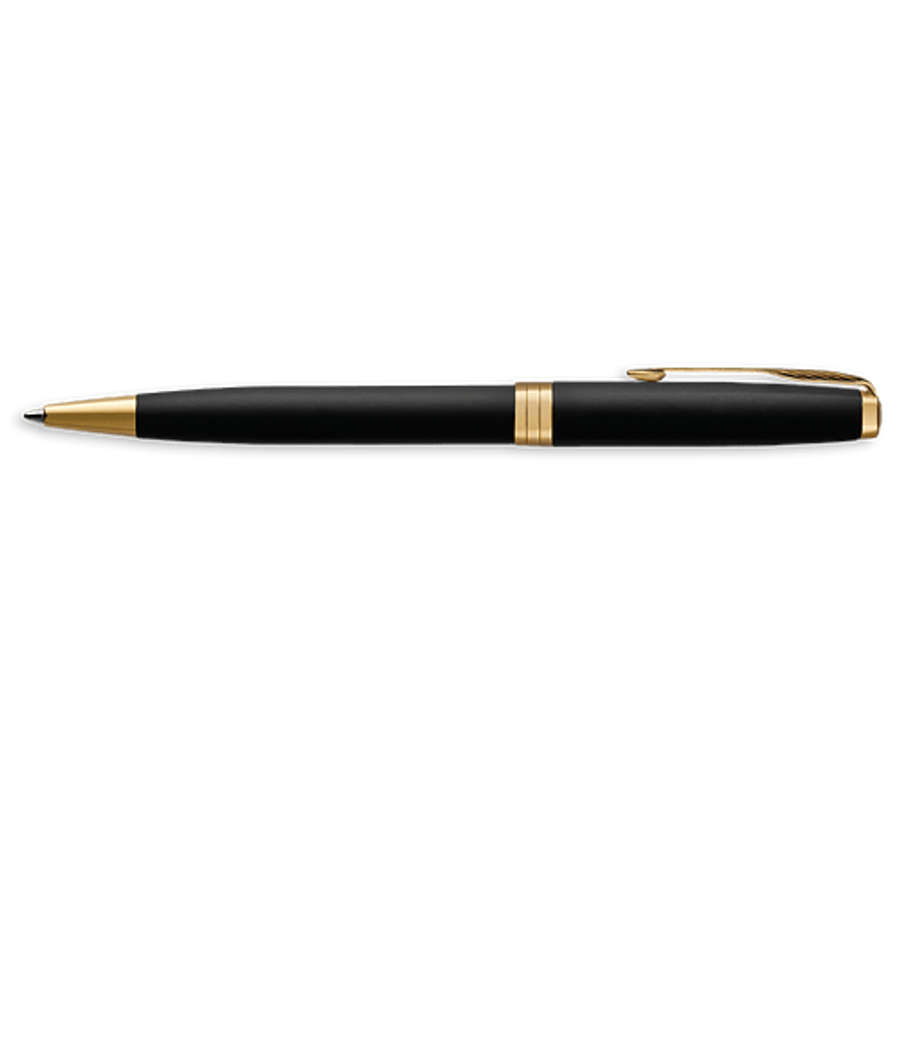 Parker Sonnet Matte Finish Ballpoint Pen (black ink) in Black Matte - Gold Trim