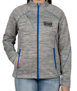 North End Women's Melange Tech Fleece Lined Jacket - Color: Platinum / Olympic Blue