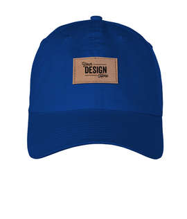 Ahead Largo Washed Twill Baseball Hat with Tan Rectangle Patch - Color: University Tour Blue
