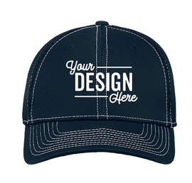 New Era 39THIRTY Contrast Stitch Stretch Fit Mesh Hat - Color: Deep Navy / White