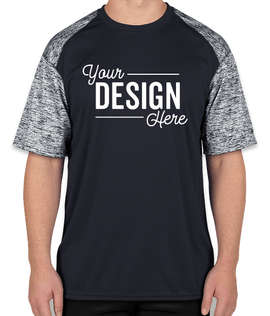 Badger Heather Sleeve Performance Shirt - Color: Navy / Navy Blend