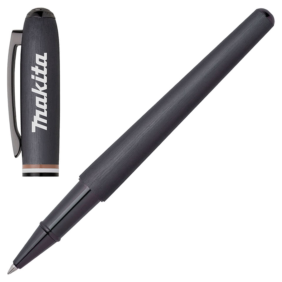 Hugo Boss Laser Engraved Iconic Contour Rollerball Pen (black ink)