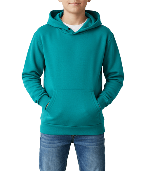 Port & Company Youth Easy Fleece Pullover Hoodie in Bright Aqua