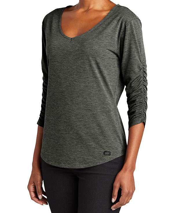 OGIO Women's Evolution Cinched Sleeve Performance Blend Shirt