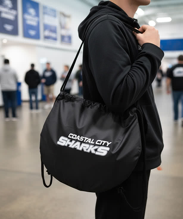 Hockey Puck Drawstring Bag