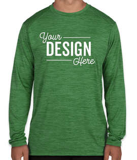 Augusta Tonal Heather Long Sleeve Performance Shirt - Color: Kelly