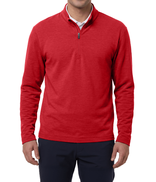 AllPro Stretch Fleece Performance Quarter Zip Pullover in Red