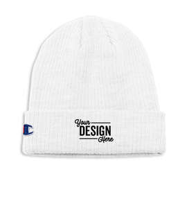 Champion Ribbed Knit Beanie - Color: White