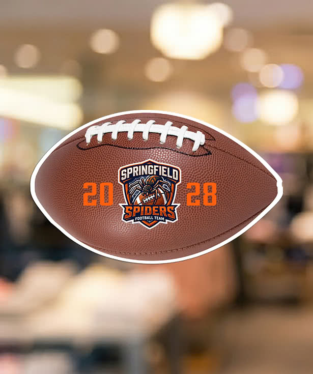 Full Color Re-Stick-It 3.625 in. x 6 in. Football Shaped Reusable Decal