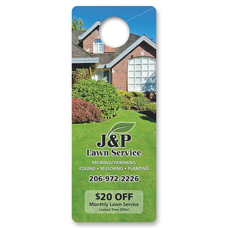 Plastic Door Hanger - 10 mil in .10K Thickness White w/ No Stock Artwork