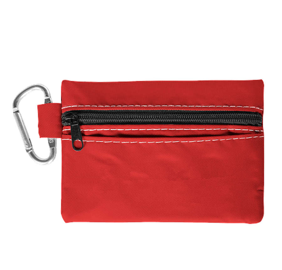 Zippered 20-Piece First Aid Pouch in Red