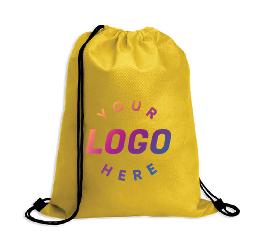 Full Color Poly Pro Sport Pack Drawstring Bag in Yellow