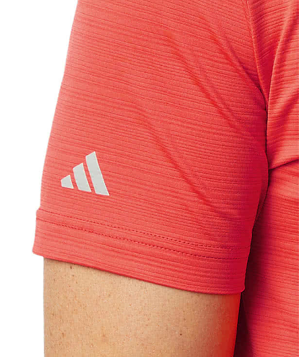 Adidas Textured Stripe Performance Polo - Embroidered
