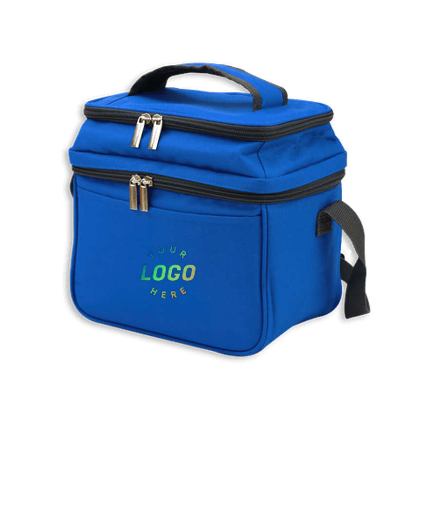 Full Color Dual Compartment 6 Can Cooler in Royal