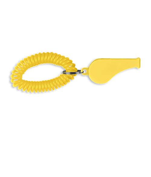 Coil Whistle Keychain Bracelet in Yellow