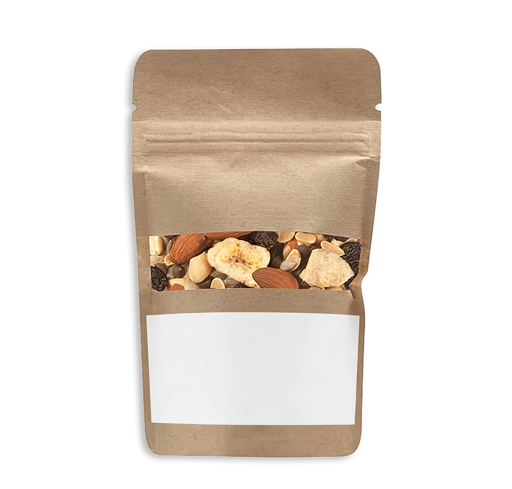 Full Color Kraft Resealable Snack Bag with Energy Trail Mix-default