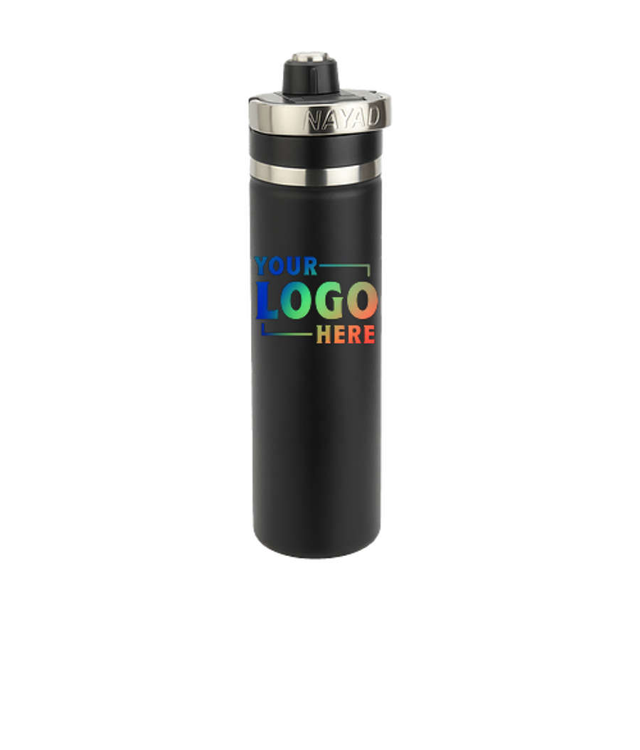 NAYAD Full Color 18 oz. Traveler Stainless Steel Insulated Water Bottle in Black