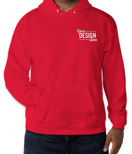Embroidered Hanes EcoSmart 50/50 Pullover Hoodie - Color: Athletic Red